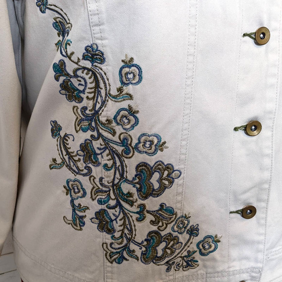 Khazana Embroidered Embellished Khaki Tan Button Up Jacket Size 1X - Picture 5 of 6